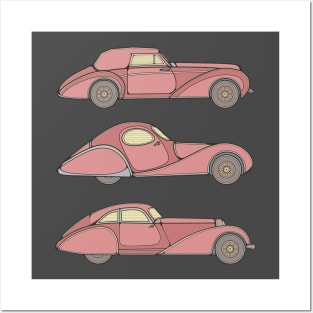 Red Unique Classic Cars Posters and Art